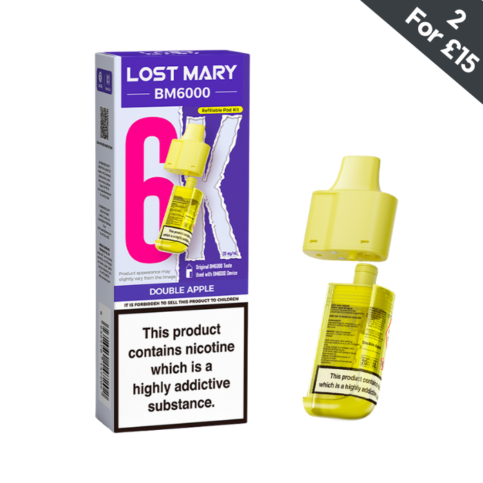 Double Apple - Lost Mary BM6000 POD | Vape Direct Double Apple - Lost Mary BM6000 POD | Vape Direct