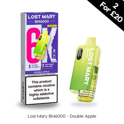 Lost Mary BM6000 Double Apple Pod Kit at vape direct