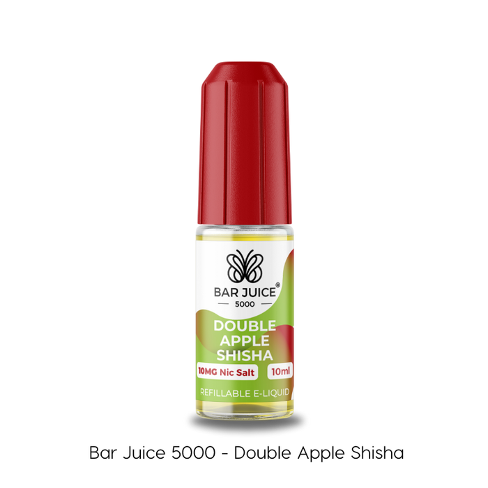 Double Apple Shisha nic salt e-liquid by bar juice 5000 in 10ml bottle. 
