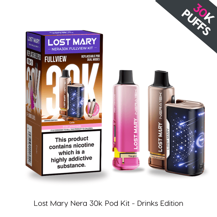 mary lost vape Drinks Edition | NERA Prefilled Kit posh Choose Flavor:Night Crawler Crystal Bar CL6000 -