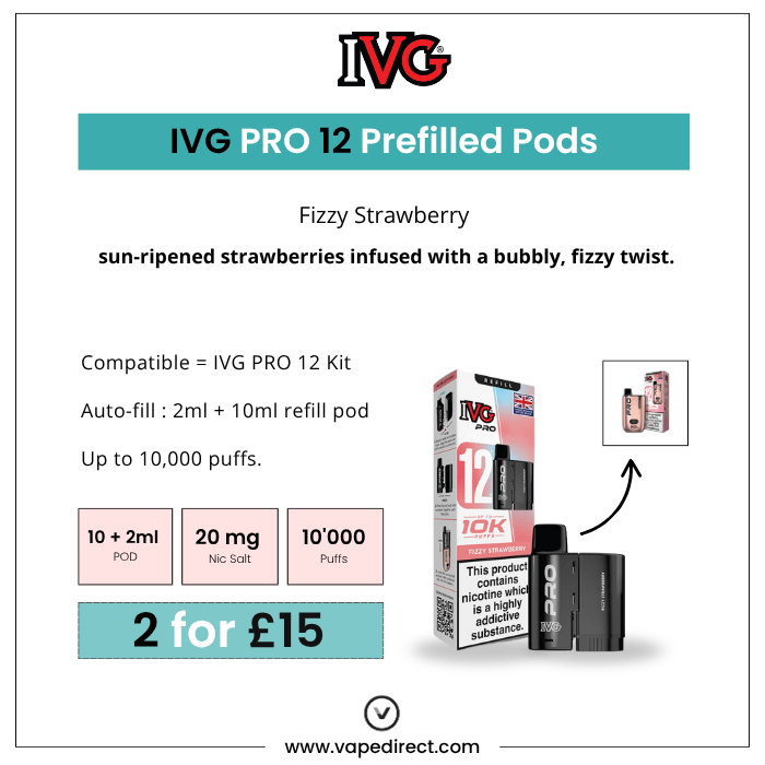 Fizzy Strawberry - IVG PRO 12 Pods