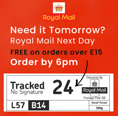 royal mail tracked 24 delivery service is free on orders over £15 at vape direct in milton keynes. Order by 6pm to get same day dispatch.