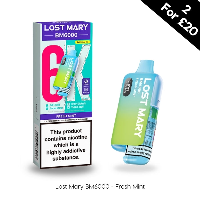 mint lost mary vape Fresh BM6000 Kit Select Flavor ::Strawberry Blast Refillable Style Pod System Nexa Vape Flavors –