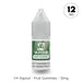 A 10ml bottle of V4 Vapour - Fruit Gummies E-Liquid, branded by V4 Vapour, with a green label and clear plastic nozzle cap. Text: "V4 Vapour - Fruit Gummies - 12mg". Available at Vape Direct In Milton Keynes