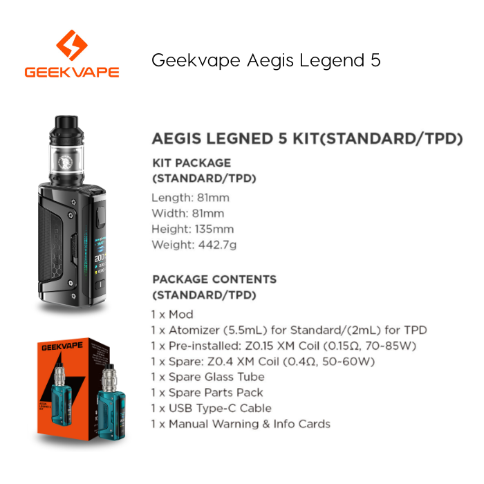 Geekvape Aegis Legend 5 Vape Kit
