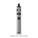 A grey Innokin T20S Vape Kit stands upright with a black mouthpiece and rectangular button, designed for mouth-to-lung vaping. Text below reads: Innokin T20S Vape Kit (Grey). Brand: Innokin. Available at Vape Direct In Milton Keynes