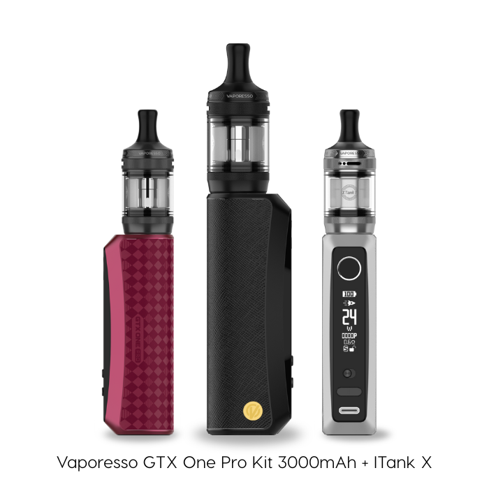 Vaporesso GTX One Pro Kit with ITank X on a white background