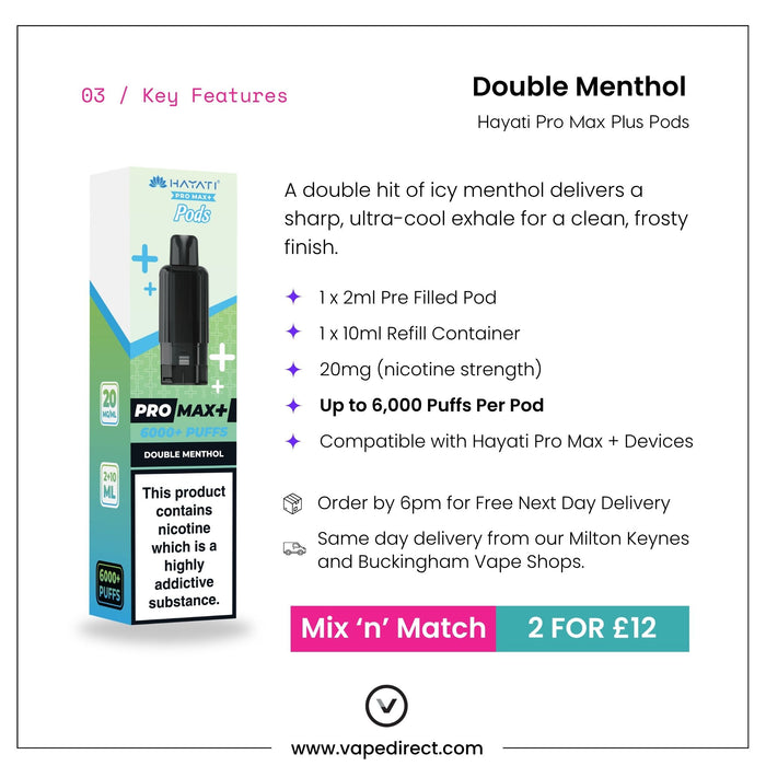 Double Menthol - Hayati Pro Max Plus Pods