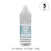A 10ml bottle of V4 Vapour - Ice Drops E-Liquid with 3mg nicotine, grey cap, and blue label—ideal for fans of icy vape juice. Brand: V4 Vapour. Available at Vape Direct In Milton Keynes