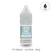 A 10ml bottle of V4 Vapour Ice Drops E-Liquid, featuring a clear cap and a 6mg strength label. Branded as V4 Vapour, this refreshing icy vape juice is perfect for menthol lovers. Available at Vape Direct In Milton Keynes