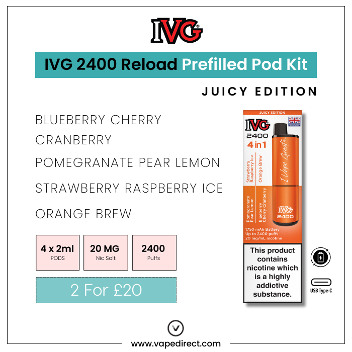 Juicy Edition - IVG 2400 4-in-1 reloaded Pre-Filled Kit