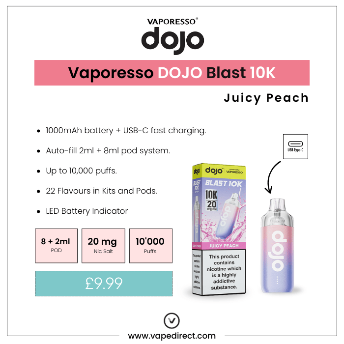 Juicy Peach - Vaporesso Dojo Blast 10K Prefilled Kit