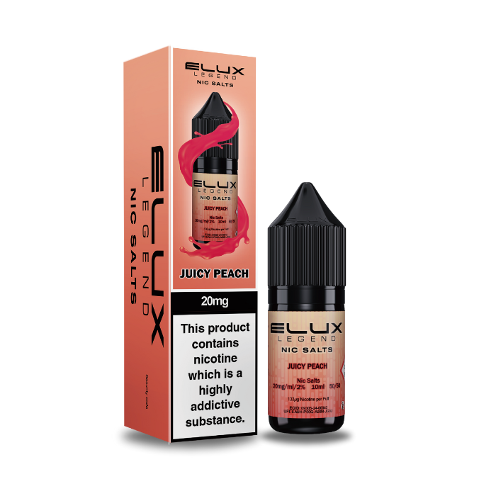 Juicy Peach Nic Salt Eliquid by Elux Legend | Vape Direct