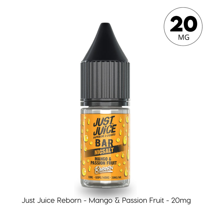 Mango & Passionfruit Nic Salt E-Liquid by Just Juice Bar Reborn
