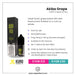 Ad for Akiba Grape Nic Salt E-Liquid by Kuro, from Riot Squad: Showcases a product image and emphasizes the rich, juicy taste of Kyoho grape, expertly blended for MTL kits. Provides an in-depth product description, displays available nicotine strengths, highlights key features, shares price offers (3 for £12 or 6 for £20), includes free next day delivery details, and features Riot Squad branding.