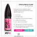 Cherry Berry Crush Riot X Nic Salt key features – 10ml, 5mg, 10mg and 20mg, 50/50 VG/PG, MTL, UK blended