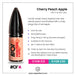 Cherry Peach Apple Riot X Nic Salt key features – 10ml, 5mg, 10mg and 20mg, 50/50 VG/PG, MTL, UK blended