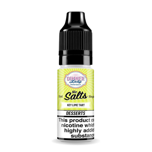 Key Lime Tart nic salt e-liquid 10ml bottle by Dinner Lady on a plain background
