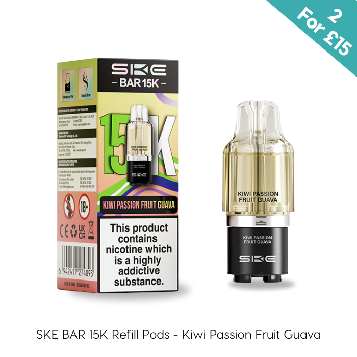 Kiwi Passion Fruit Guava SKE BAR 15K refill pods