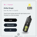 A bottle of Akiba Grape Nic Salt E-Liquid by Kuro from Riot Squad is displayed, featuring text that highlights its Kyoho grape, blackcurrant, and ice flavors, along with icons and flavor notes. This nic salt e-liquid is perfect for use with MTL kits.