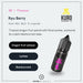A bottle of Ryu Berry Nic Salt E-Liquid by Kuro from Riot Squad is shown, featuring a label with the product name. The text highlights its flavor as a blend of dragon fruit, lychee, and blackcurrant, with three labeled circles listing these notes. Crafted in the UK, this vape juice delivers a smooth Ryu Berry nic salt experience—ideal for fruit lovers looking for an exotic twist in their dragon fruit e-liquid.