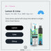 Lemon and Lime Hayati Pro Max Plus vape kit flavour card showing lemon, lime and citrus notes