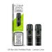 Lemon Lime Elf Bar 600 Prefilled Pods, 2ml pods in a 2 pack and compatible with the elf bar 600 pod kit.