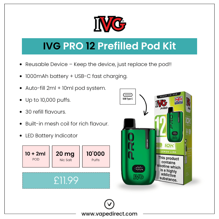 Lemon Lime - IVG PRO 12 Prefilled Kit