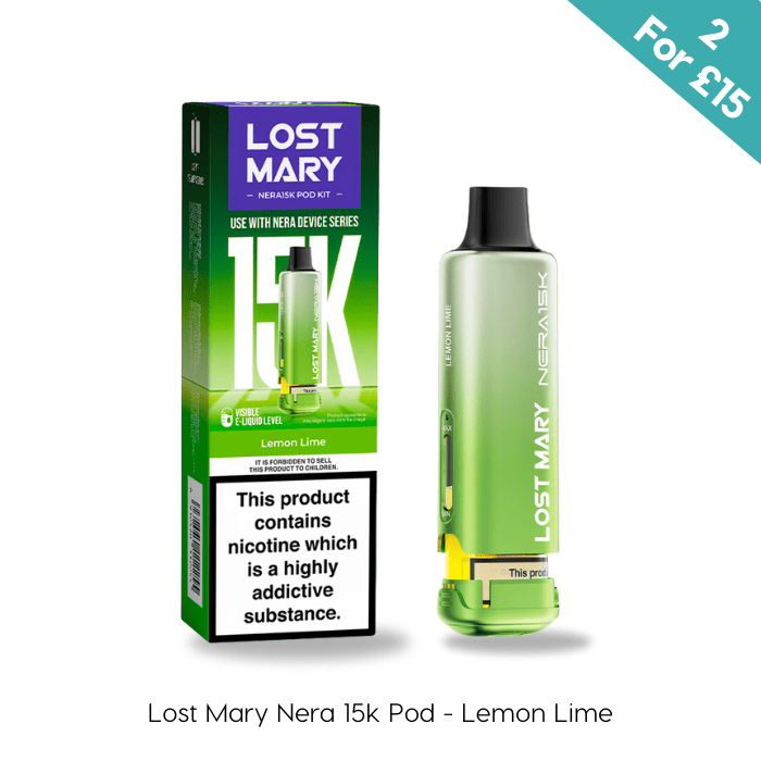 Lemon Lime - Lost Mary Nera 15K Prefilled Pods | Vape Direct Lemon Lime - Lost Mary Nera 15K Prefilled Pods | Vape Direct