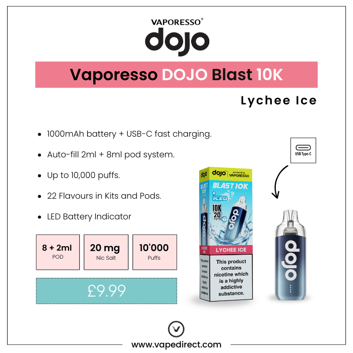Lychee Ice - Vaporesso Dojo Blast 10K Prefilled Kit