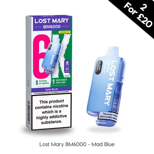 Mad Blue | Lost Mary BM6000 Prefilled Kit | Vape Direct Mad Blue | Lost Mary BM6000 Prefilled Kit | Vape Direct