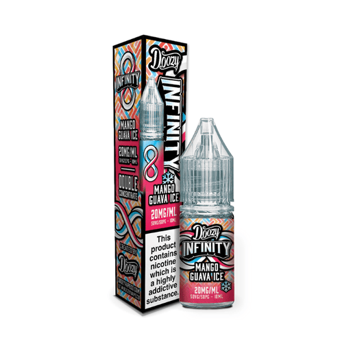 Mango Guava Ice nic salt e-liquid 10ml bottle by Doozy Infinity on a plain background