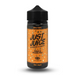 Mango and Passion Fruit 100ml shortfill e-liquid bottle by Just Juice on a plain background