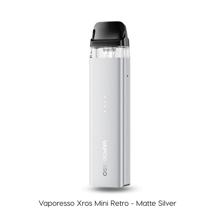 Vaporesso Xros Mini Retro vape pod kit in Matte Silver