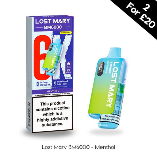 Lost Mary BM6000 Menthol Prefilled Pod Kit Vape Direct