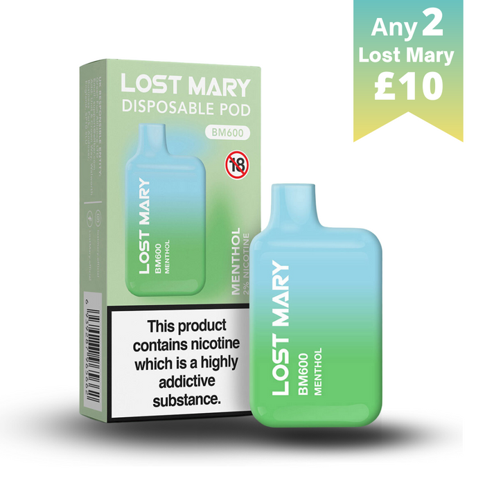 Menthol Lost Mary BM600 Disposable Vape 2%