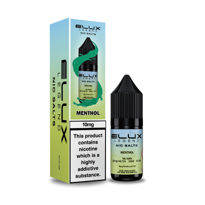 elux vape juice Menthol Nic Salt E-Liquid by Legend Select Colour:Diamond White Vape 'em if you Buttonless