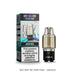 A Menthol - SKE Bar 15K Refill Pod by SKE Crystal for MTL vaping is shown with its vibrant box featuring product details. The clear refill pod has a black base labeled "MENTHOL. Available at Vape Direct In Milton Keynes