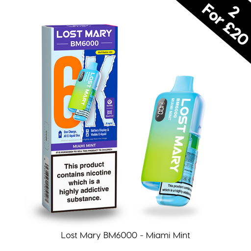 Lost Mary BM6000 Prefilled Pod Vape Kit Miami Mint Flavor