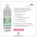 V4 Vapour - Mint 10ml E-Liquid info card features a 40VG/60PG ratio, freebase menthol vape juice, several nicotine strengths, MTL compatibility, a 4 for £10 offer, and delivery details—all from V4 Vapour. Available at Vape Direct In Milton Keynes