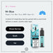 An ad for the Mr Blue Hayati Pro Max Plus Vape Kit by Hayati, featuring an image of the device alongside flavor notes of mixed berries, slush, and ice. The text highlights a sweet, icy blue berry slush vaping experience with up to 6000 puffs.