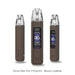 OXVA Xlim Pro 3 pod kit in brown leather shown from multiple angles