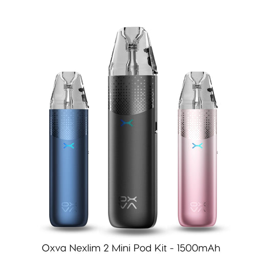 OXVA NeXlim 2 Mini pod vape kit with Unitech 3.0 and 1500mAh battery on a plain background