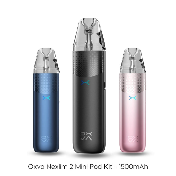 OXVA NeXlim 2 Mini pod vape kit with Unitech 3.0 and 1500mAh battery on a plain background