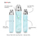 OXVA Xlim Go Lite Vape Kit - device information showing users top filling port, led battery indicator light, usb c charging port and adjustable airflow