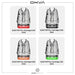 OXVA Xlim replacement pod cartridges in 0.4, 0.6, 0.8 and 1.2Ohm resistances. 3ml capacity and highlighting the unique top fill design for easy e-liquid refilling.