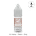V4 Vapour - Peach 10ml E-Liquid is displayed, featuring 3mg nicotine strength and designed for Mouth To Lung vapers. Available at Vape Direct In Milton Keynes