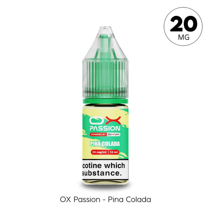 Piña Colada 20mg OX Passion Nic Salt by Oxva. A classic cocktail blend of sharp, sweet pineapple and smooth, creamy coconut milk available at vape direct milton keynes.