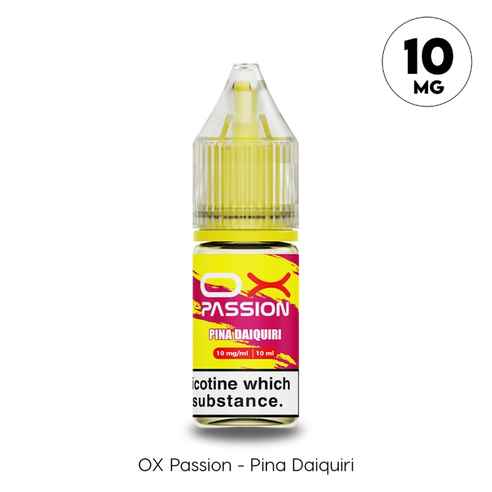 Pina Daiquiri 10mg OX Passion Nic Salt by Oxva. A Sweet Pineapple and Lime flavoured e-liquid avaialble at Vape Direct in Milton keynes and Buckingham.