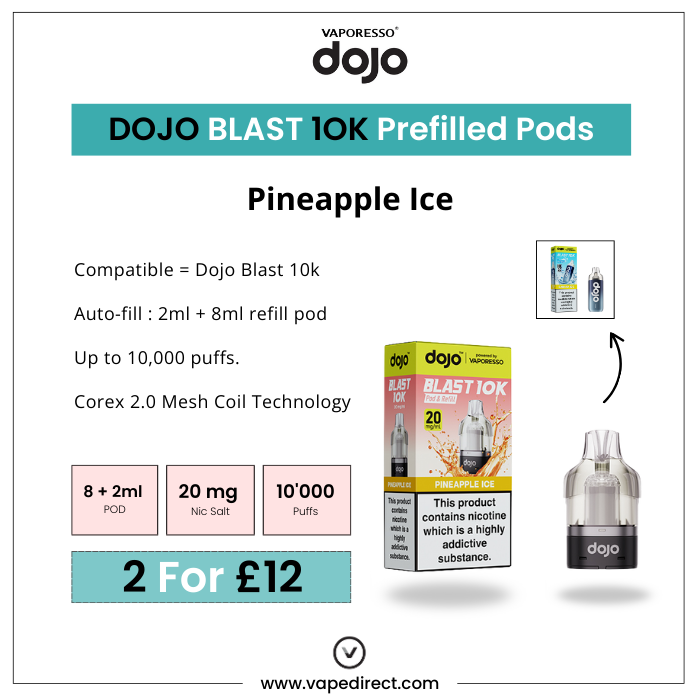 Pineapple Ice - Vaporesso Dojo Blast 10K Prefilled Pods